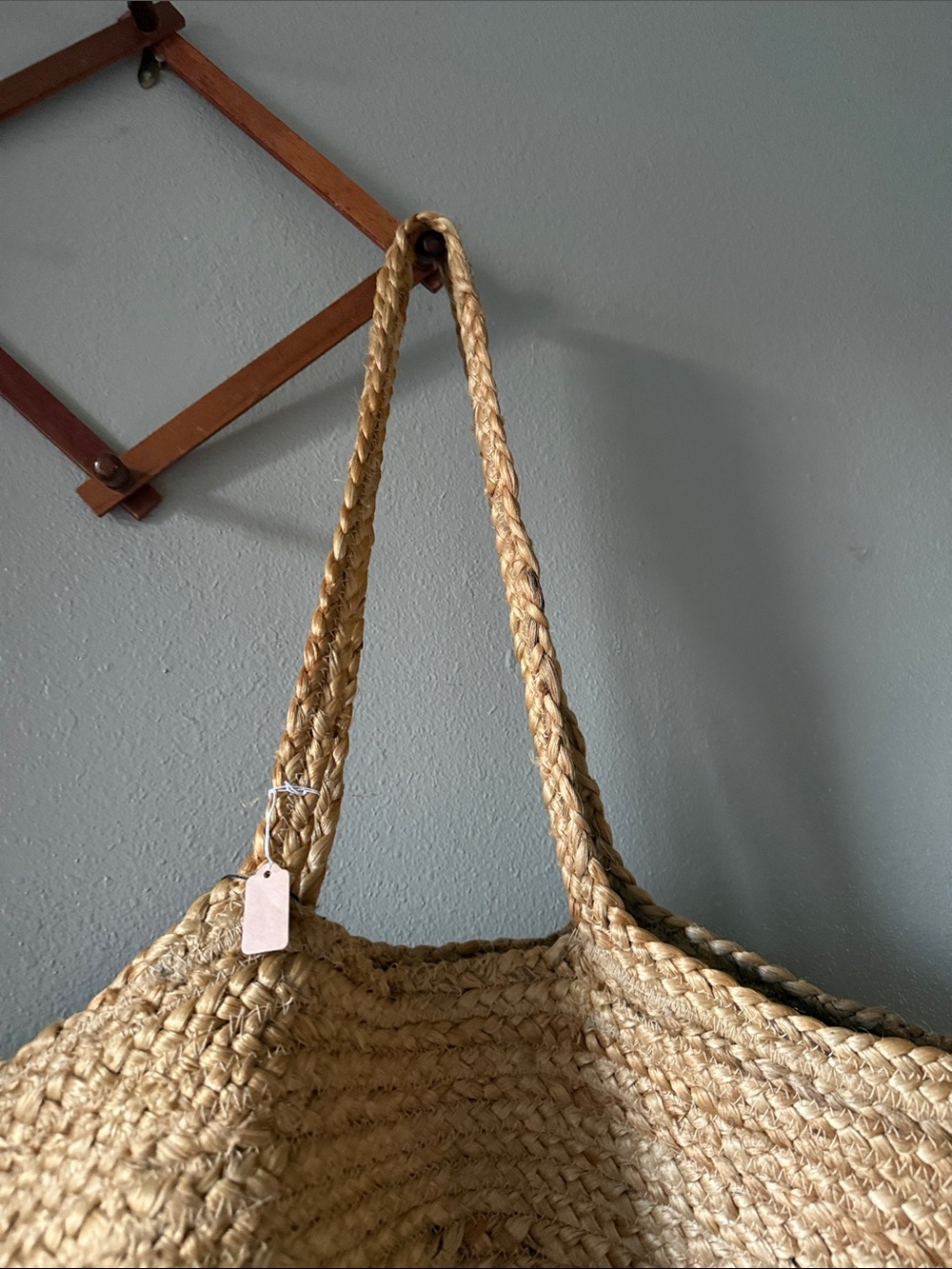 Natural Woven Straw Tote Bag - Neutral Large - Picture 7 of 8